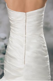 Satin Strapless Sheath Gown with Embroidery