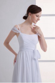 Chiffon Scoop Column Gown with Sash