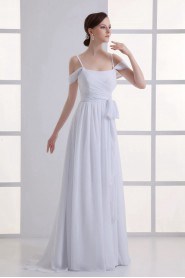 Chiffon Scoop Column Gown with Sash