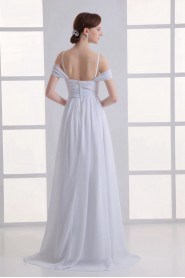 Chiffon Scoop Column Gown with Sash