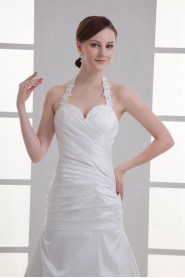 Satin Sheath Gown with Crisscross Ruched Bodice