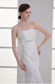 Strapless Sheath Gown with Embroidery