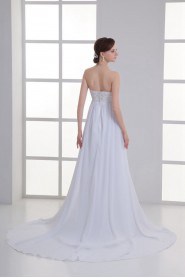 Chiffon Sweetheart Column Gown with Embroidery