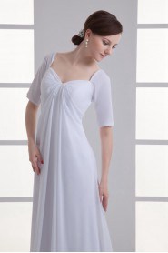 Chiffon Sweetheart Column Gown with Half Sleeves