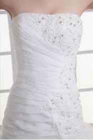 Organza Strapless Sheath Beaded Gown