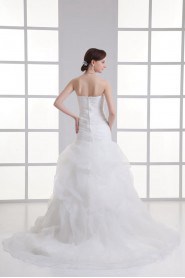 Organza Strapless Sheath Beaded Gown