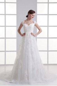 Organza Sweetheart Sheath Gown with Cap Sleeves