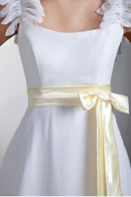 Chiffon and Satin Column Gown with Sash