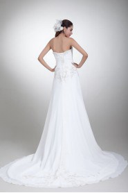 Chiffon Sweetheart Sheath Gown with Embroidery