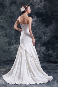 Satin Scoop Sheath Beaded Gown