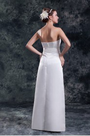 Satin Strapless Column Gown with Sash