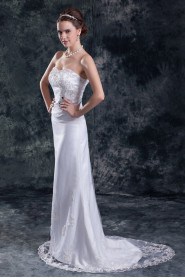 Net Sweetheart Sheath Gown with Embroidery