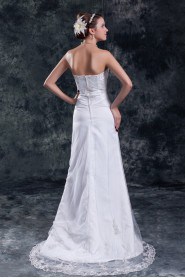 Net Sweetheart Sheath Gown with Embroidery