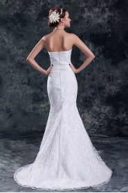 Lace Sweetheart Sheath Gown with Embroidery