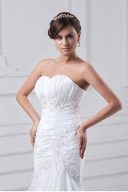 Taffeta Sweetheart Sheath Gown with Embroidery