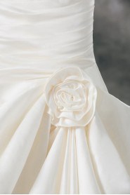 Satin Strapless Sheath Gown with Hand-made Flower