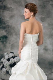 Satin Strapless Sheath Gown with Hand-made Flower