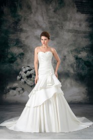 Satin Sweetheart Sheath Gown with Hand-made Flower