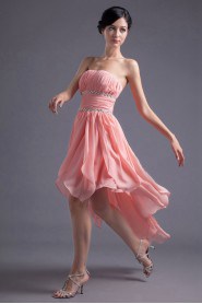 Chiffon Strapless Short Dress with Sequins