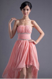 Chiffon Strapless Short Dress with Sequins