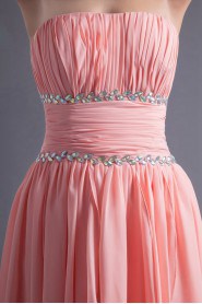 Chiffon Strapless Short Dress with Sequins