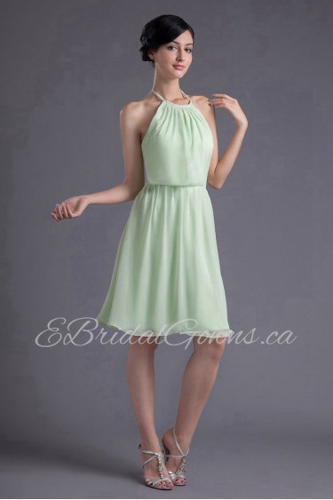 Chiffon Halter Short Dress