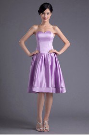 Satin Sweetheart Knee Length Dress