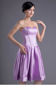 Satin Sweetheart Knee Length Dress