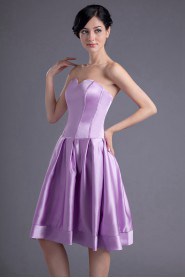 Satin Sweetheart Knee Length Dress