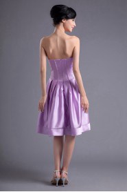 Satin Sweetheart Knee Length Dress