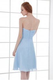 Chiffon Sweetheart Knee Length Dress with Hand-made Flower