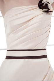 Satin One Shoulder Short Bow Dress