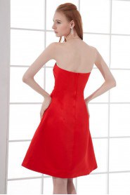 Satin Strapless A Line Dress