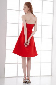 Satin Strapless A Line Dress