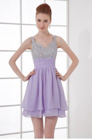 Chiffon Sweetheart Short Dress with Sequins