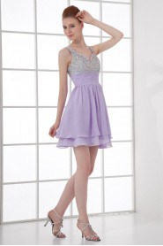 Chiffon Sweetheart Short Dress with Sequins