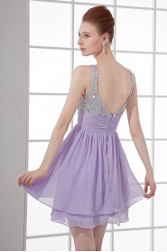 Chiffon Sweetheart Short Dress with Sequins