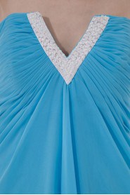 Chiffon V Neckline Column Dress