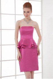 Satin Strapless Sheath Dress