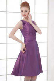 Taffeta V Neckline A Line Dress