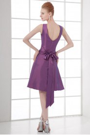 Taffeta V Neckline A Line Dress