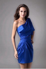 Satin Asymmetrical Short Dress