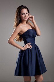 Taffeta Strapless Short Dress