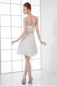 Chiffon Strapless Short Dress with Sash and Sequins