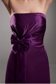 Satin Strapless Short Bow Dress