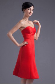 Satin Sweetheart Knee Length Dress