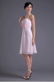 Chiffon Strapless Short Dress with Sash