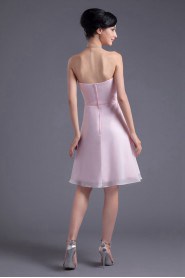 Chiffon Strapless Short Dress with Sash