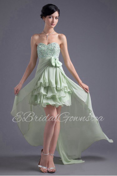 Chiffon Sweetheart Short Dress with Embroidery