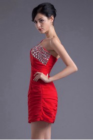 Chiffon One Shoulder Short Dress with Sequins